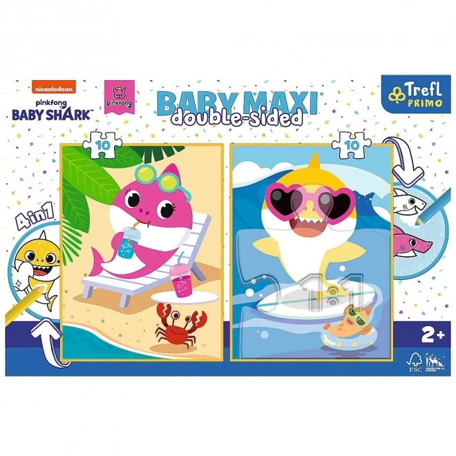 Zweiseitiges Puzzle Baby Shark Maxi Trefl 2x10 Teile