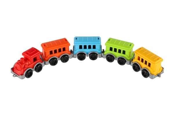 Kunterbunter Zug mit 4 Waggons