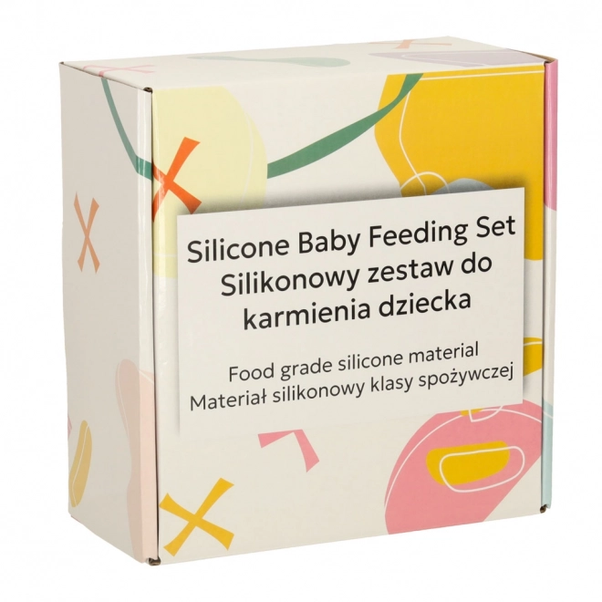 Silikongeschirr Set für Kinder Eule Beige