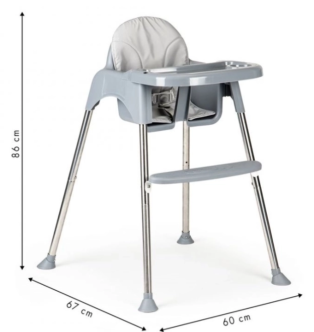 Hochstuhl für Kleinkinder 2in1 mit Tablett und Gurten