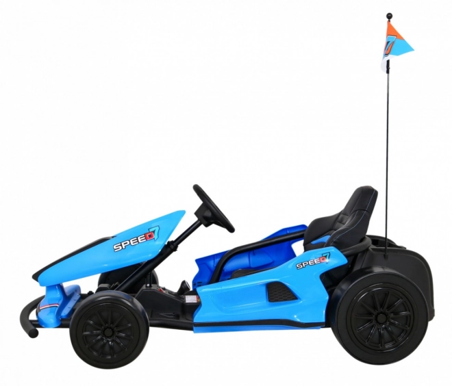 Speed 7 Drift King batteriebetriebene Gokart für Kinder Blau + Driftfunktion + Sportsitz + 2 Geschwindigkeiten + EVA