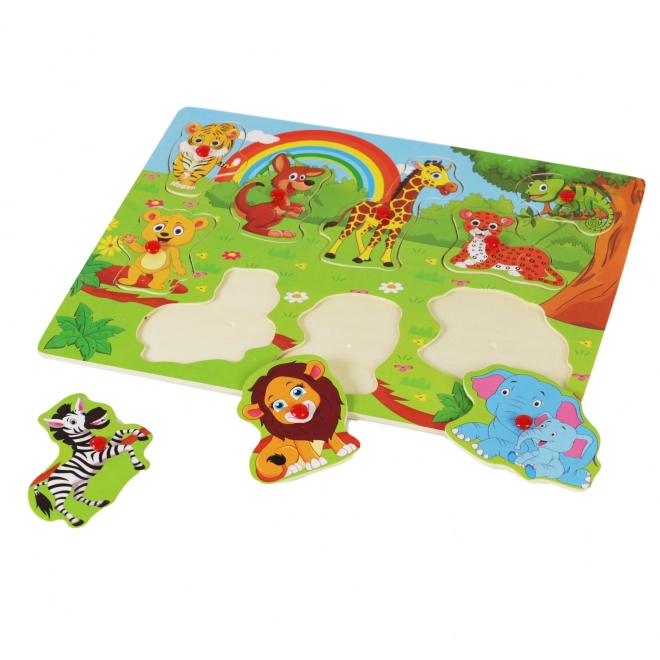 Holz-Puzzle Zoo mit Kunststoffgriffen