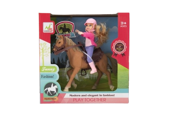 Spielset Pferd mit Jockey-Puppe