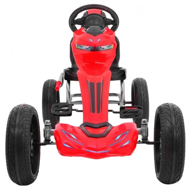 Grand Ride Tret-Gokart für Kinder 3+ Rot + EVA Räder + Verstellbarer Sitz + Handbremse