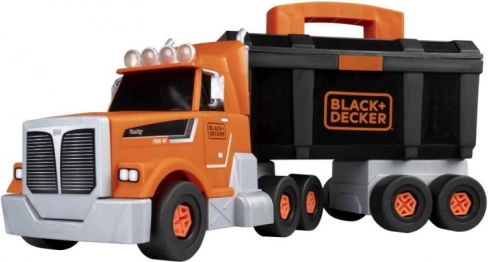 LKW mit Werkzeug und Bohrmaschine BLACK+DECKER, Baukasten für Kinder 43 cm