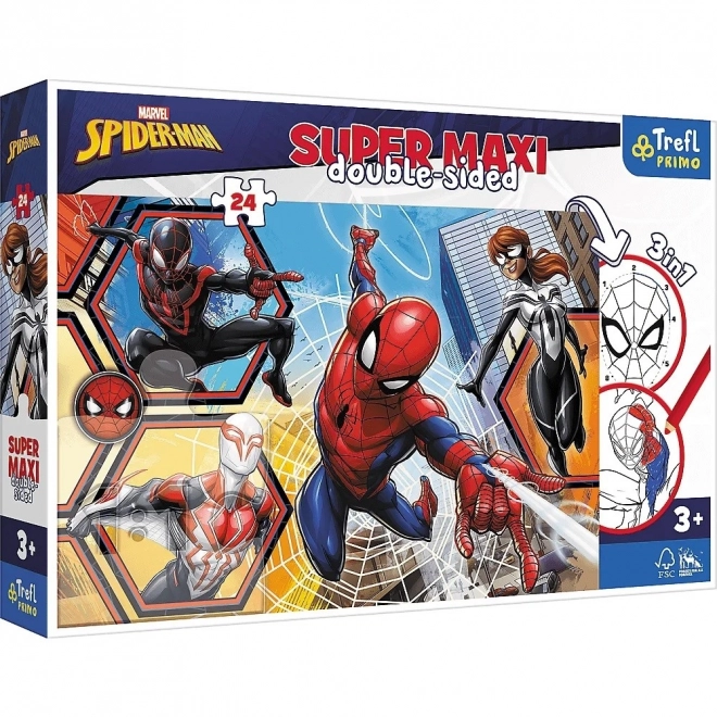 Beidseitiges Puzzle Spiderman Super Maxi 24 Teile