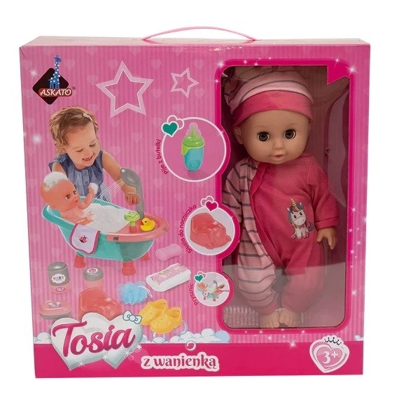 Puppe Tosia mit Badewanne