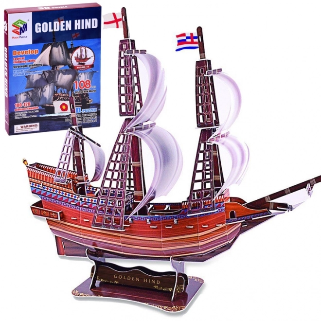 3D Puzzle Golden Hind Schiff 108 Teile