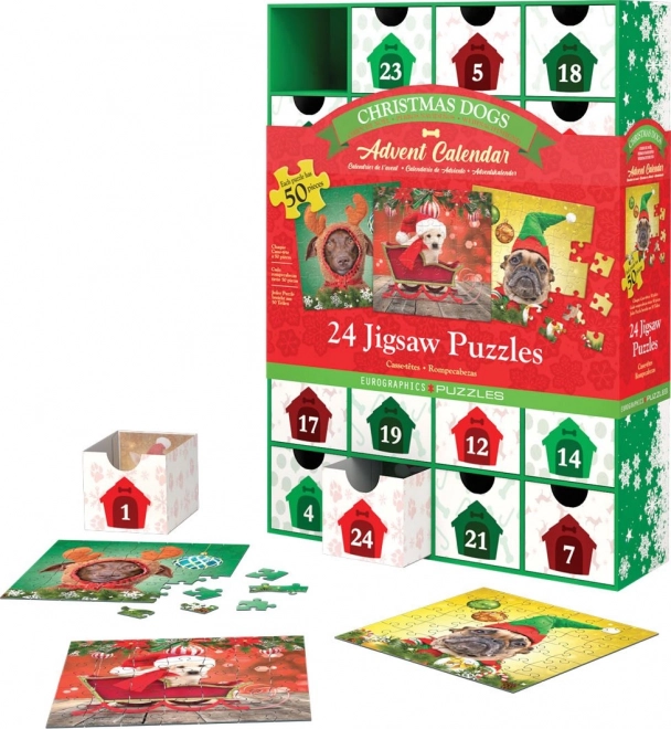 Puzzle Adventskalender: Weihnachtswelpen