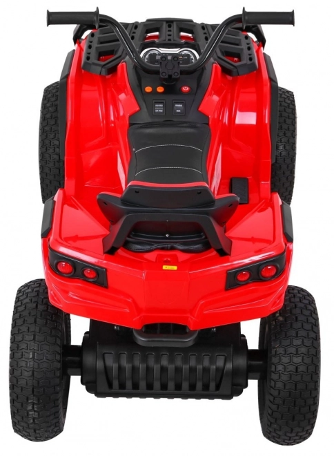 Kinderbatterie-Quad Rot + aufblasbare Räder + MP3-Radio + langsamer Start