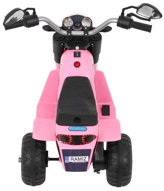 Kinder Elektro-Motorrad MiniBike Weiß mit LED-Lichtern und Sounds – rosa