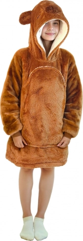 Wärmende Hoodie-Decke mit Kapuze für Kinder – Capybara Cozy Noxxiez