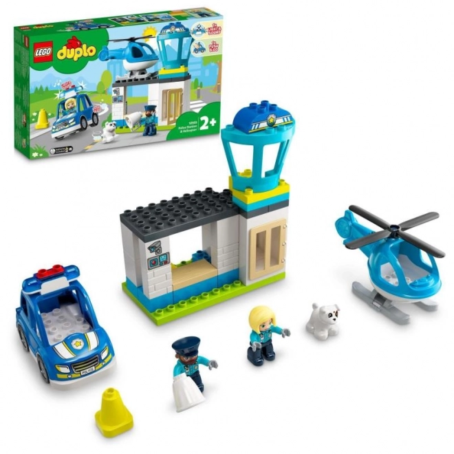 Lego Duplo Polizeistation mit Hubschrauber