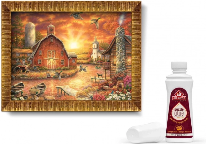 ART PUZZLE Puzzle mit Rahmen und Kleber 3in1 1000 Teile – Hinter der Sonne