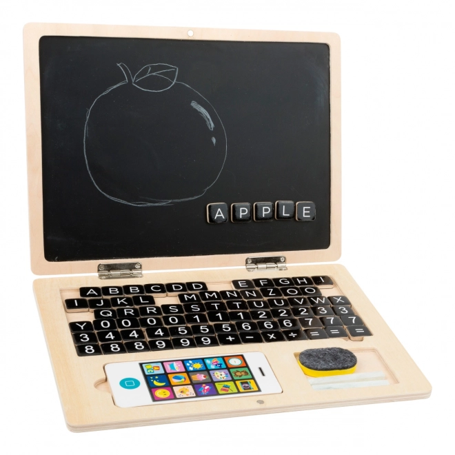 Kleiner Fuß Holzspielzeug Magnetischer Laptop