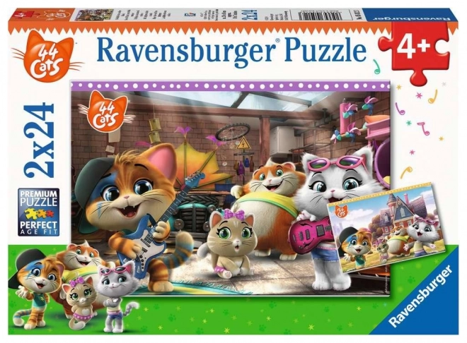 Ravensburger Puzzle 44 Katzen 2x24 Teile