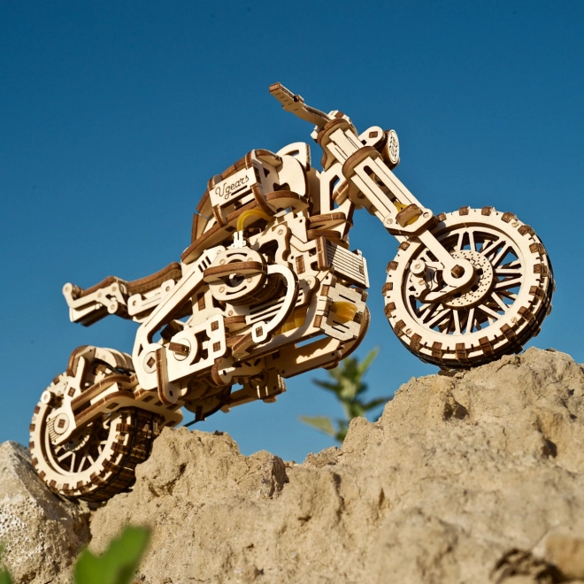 Ugears 3D Holzmechanisches Puzzle Scrambler Motorrad mit Sidecar