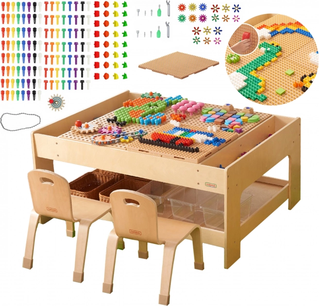 Masterkidz Holz-Bildungstisch mit Zubehör STEM Wall