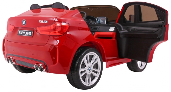 BMW X6M XXL pro 2 Kinder Rot Lack + Fernbedienung + Ökoleder + Sicherheitsgurte + langsamer Start + MP3 + LED