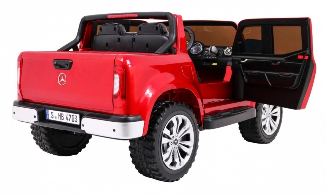 Mercedes Benz X-Klasse für Kinder Roter Lack + Fernbedienung + 4x4 + MP4 + Gepäckträger + EVA
