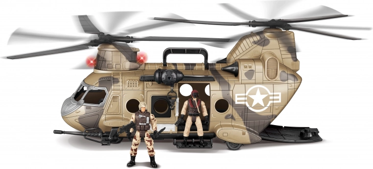 Hubschrauber mit Figuren und Effekten 50 cm