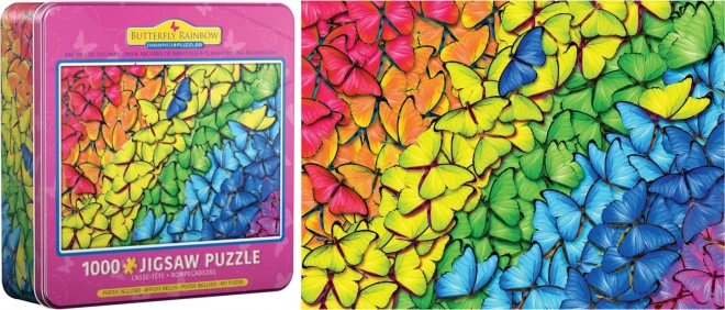 EUROGRAPHICS Puzzle in Metalldose Regenbogen-Schmetterlinge 1000 Teile