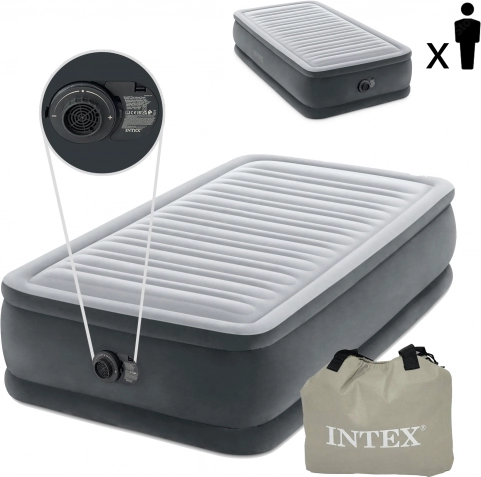 aufblasbare Einzel-Luftmatratze 191 × 99 cm mit elektrischer Pumpe Intex Deluxe