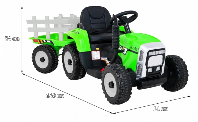 Traktor mit Anhänger BLOW Grün