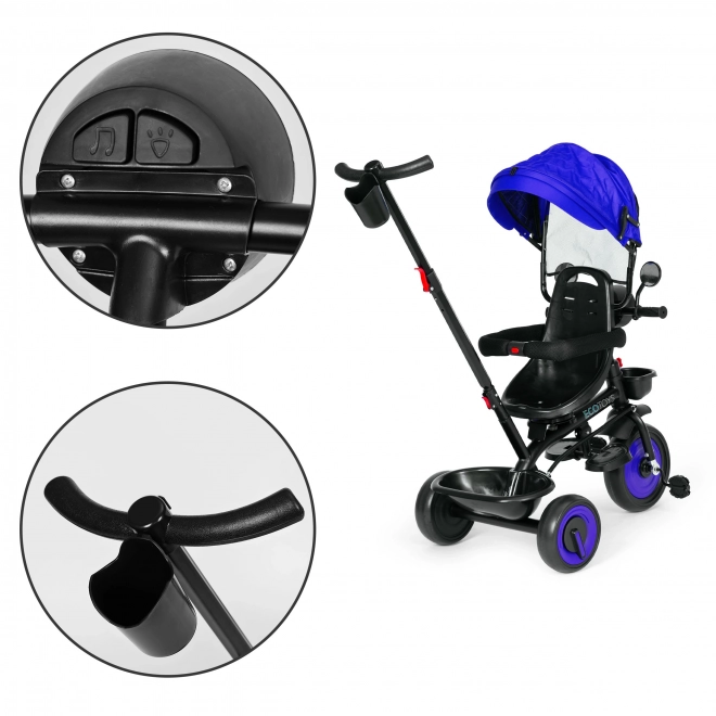 3-in-1 Dreirad Kinderwagen mit Drehbarem Sitz und Verdeck von ECOTOYS