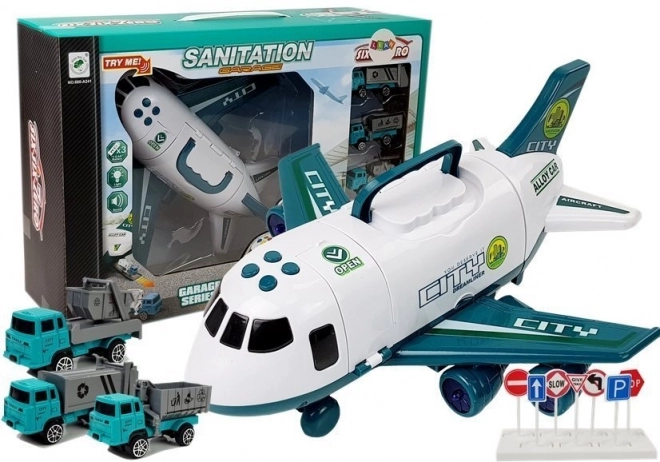 Transportflugzeug mit Lichtern und Sound CITY