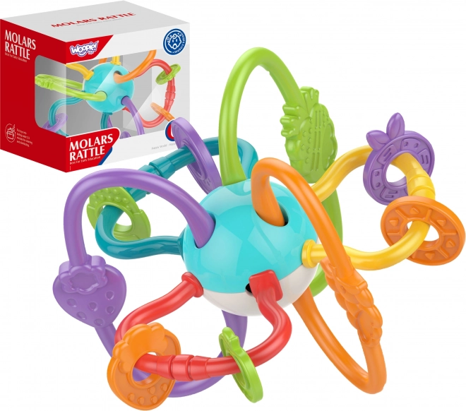 Kinder sensorisches Spielzeug Rassel und Beißring 2-in-1 Woopie