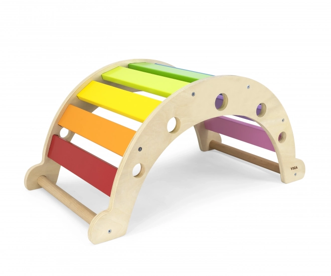 Viga Holz-Schaukelbrücke Montessori Regenbogen