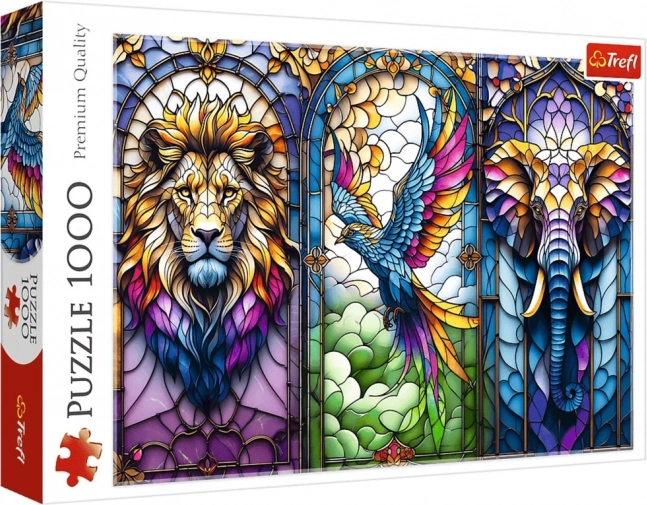 Puzzle 1000 Teile – Glasmalerei Tiere Trefl