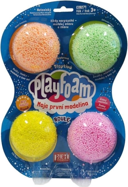 PlayFoam Boule glitzerndes Set mit 4 Farben – nicht schmutzende Knetmasse