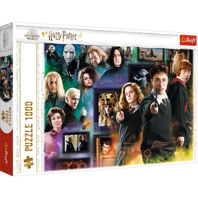 Detailreiche Collage von Figuren aus HARRY POTTER