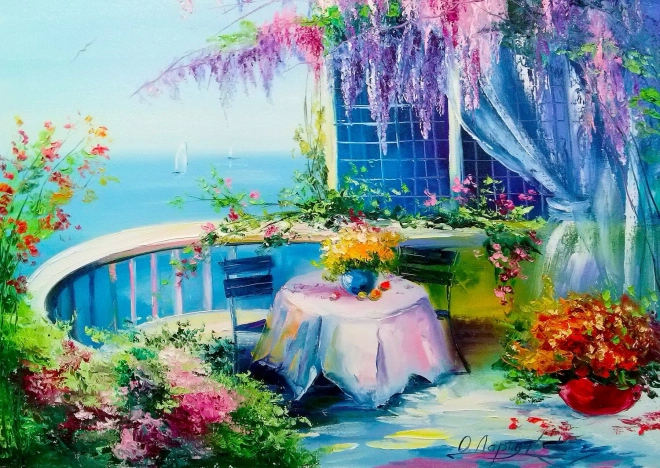 Puzzle Blumenbalkon 1000 Teile