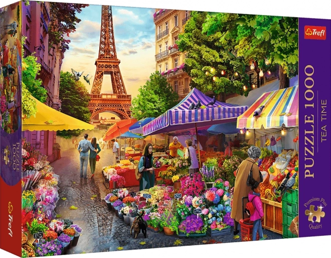 Puzzle 1000 Teile - Tea Time Paris Blumenmarkt