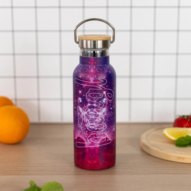 Thermoflasche mit Bambusdeckel Galaxy 500 ml