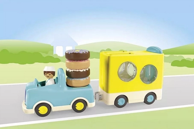 Spielset Figuren Junior Verrückter Donut-Truck mit Stapel- und Sortierfunktion