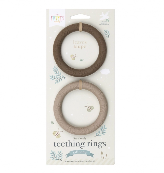 Beißring Set mit Blättern Schokolade Creme