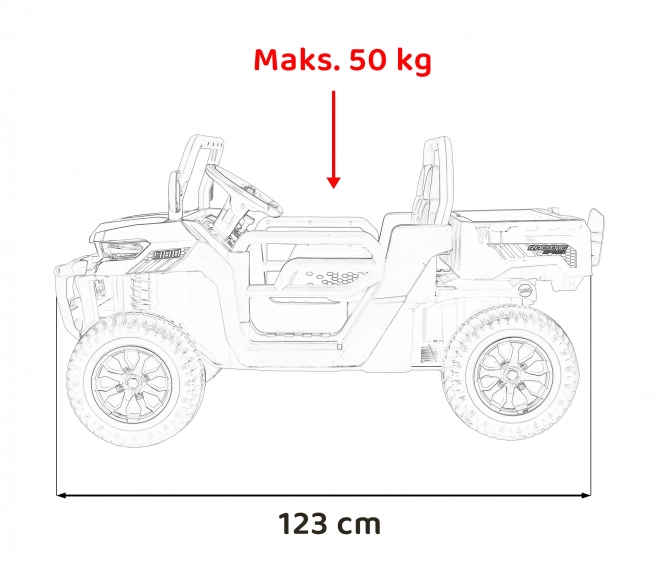 Auto Pick-Up Speed 900 pro Kinder schwarz + Allradantrieb 4x4 + bewegliche Pumpe + Kofferraum + Fernbedienung + Schaufel + LED-Audio