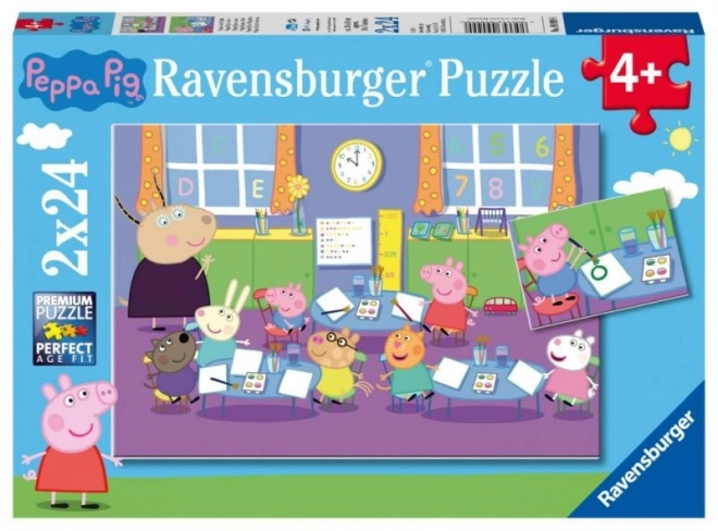 Ravensburger Puzzle 2 in 1 - Peppa Wutz und die ganze Klasse