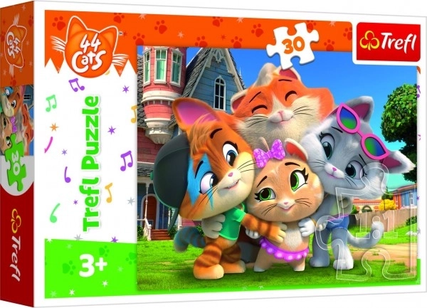 Puzzle 30 Teile - Freundschaft im Katzenland: Rainbow 44 Cats