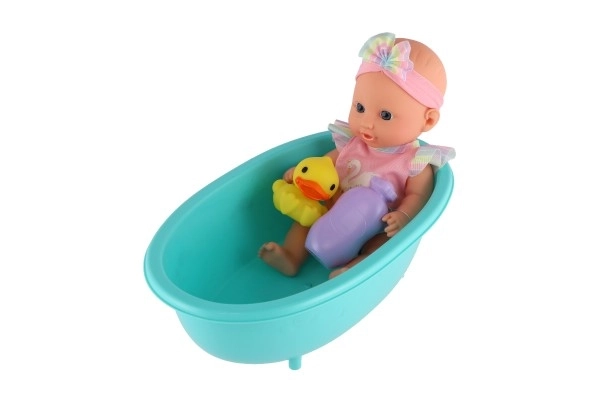 Baby-Puppe mit Badewanne und Zubehör