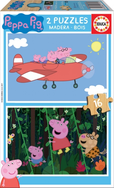 Peppa Wutz Holzpuzzle Set