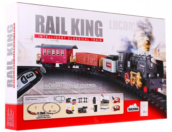 Fernbedienbare elektrische Eisenbahn für Kinder 3+ mit Rauchfunktion, Sound und Lichter