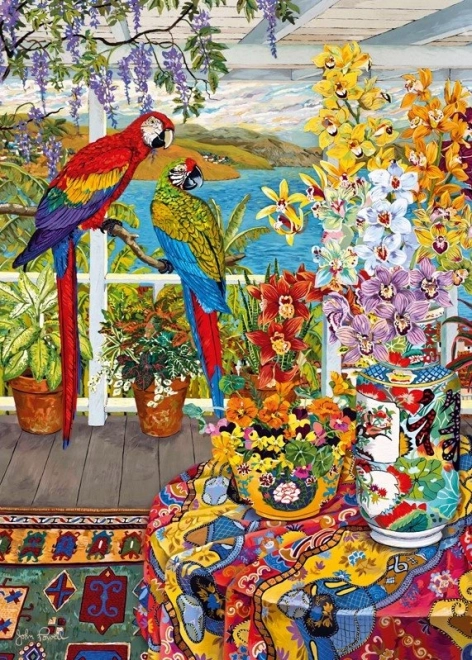 Papageien auf der Veranda Puzzle 1000 Teile