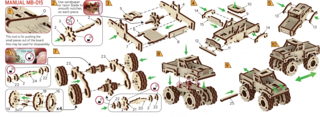 Holz 3D Puzzle - Monster Truck Modell