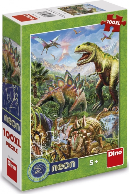 Leuchtendes Puzzle Dinosaurierwelt 100 Teile