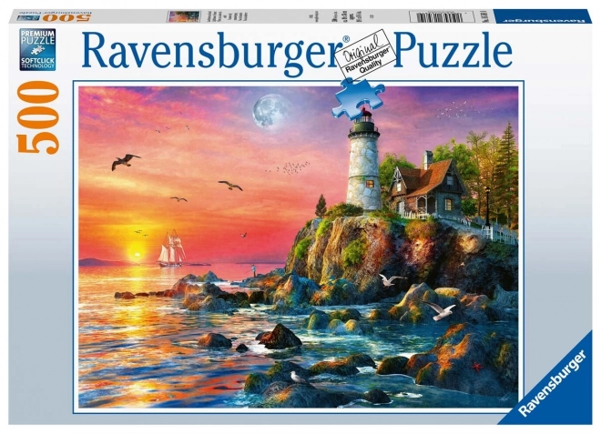 Ravensburger Puzzle Leuchtturm im Sonnenuntergang 500 Teile